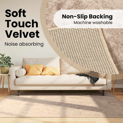 Tæppe Runner MARSA Beige 120 x 170 cm Polyester og PVC