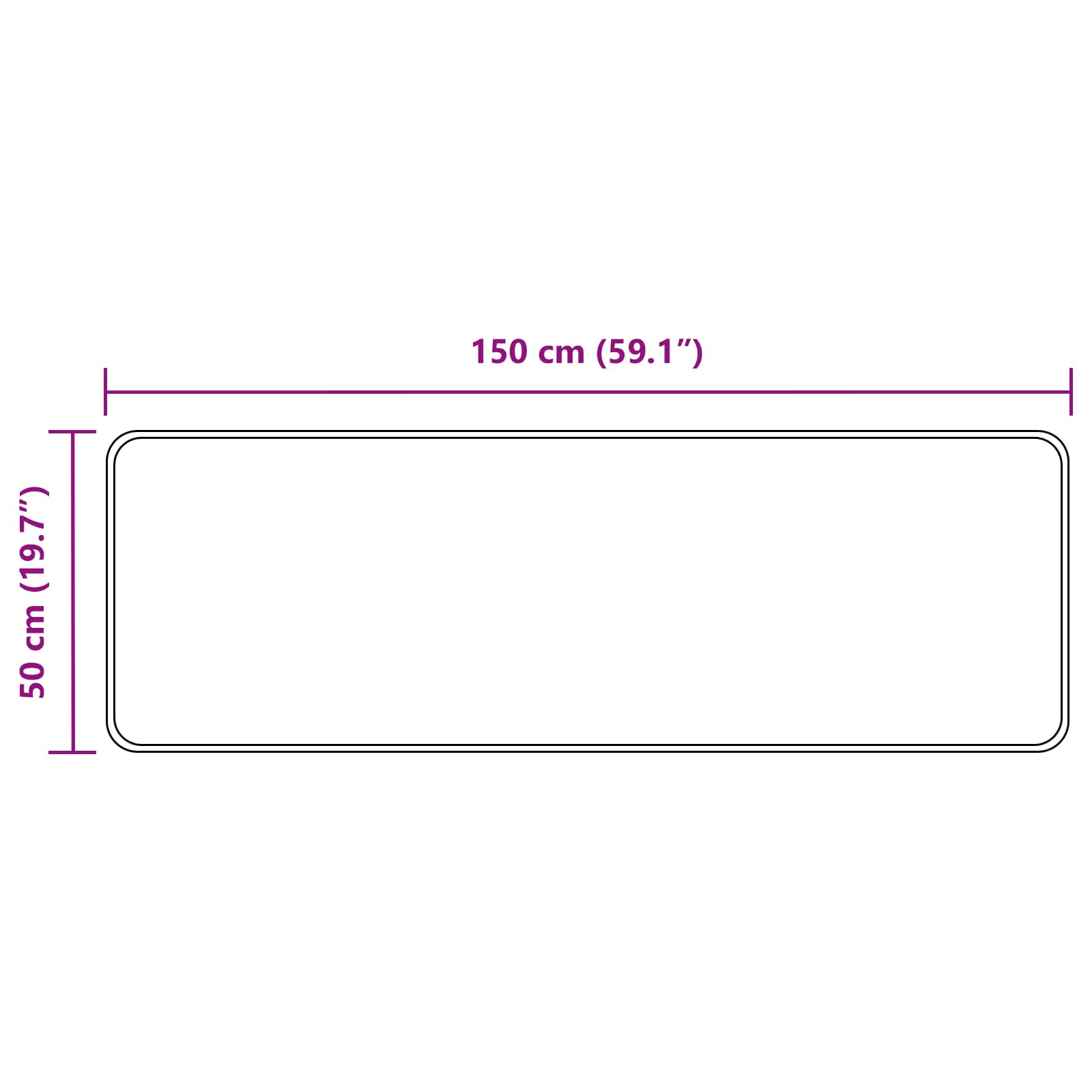 Tæppe Runner MARSA Antracit 50 x 150 cm Polyester og PVC