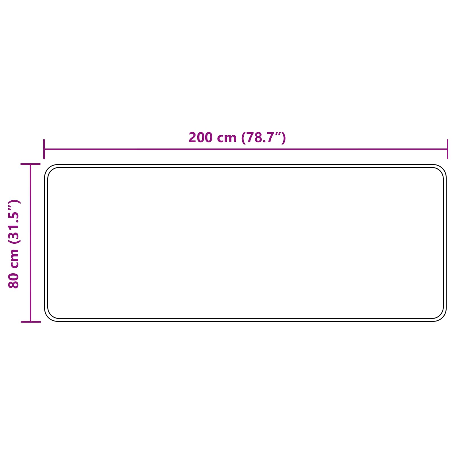 Tæppe Runner MARSA Antracit 80 x 200 cm Polyester og PVC