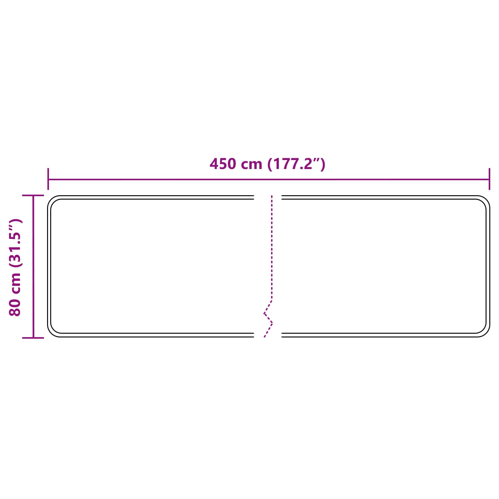 Tæppe Runner MARSA Antracit 80 x 450 cm Polyester og PVC