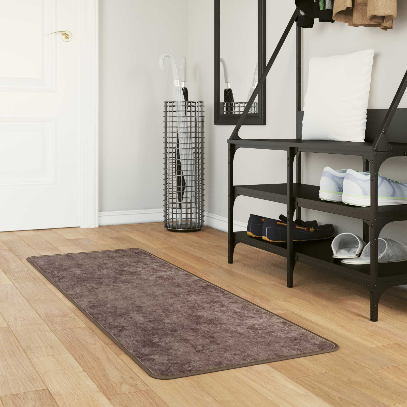 Tæppe Runner MARSA Grå 50 x 150 cm Polyester og PVC