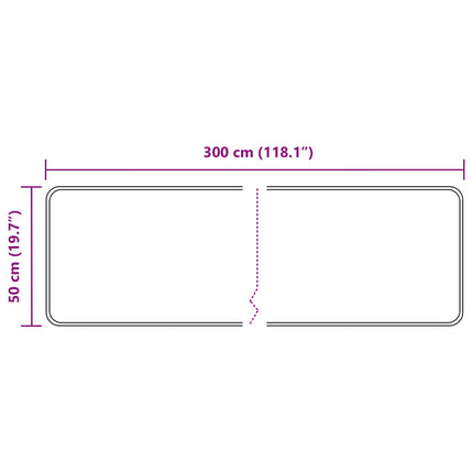 Tæppe Runner MARSA Grå 50 x 300 cm Polyester og PVC