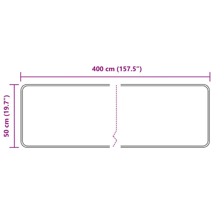 Tæppe Runner MARSA Grå 50 x 400 cm Polyester og PVC
