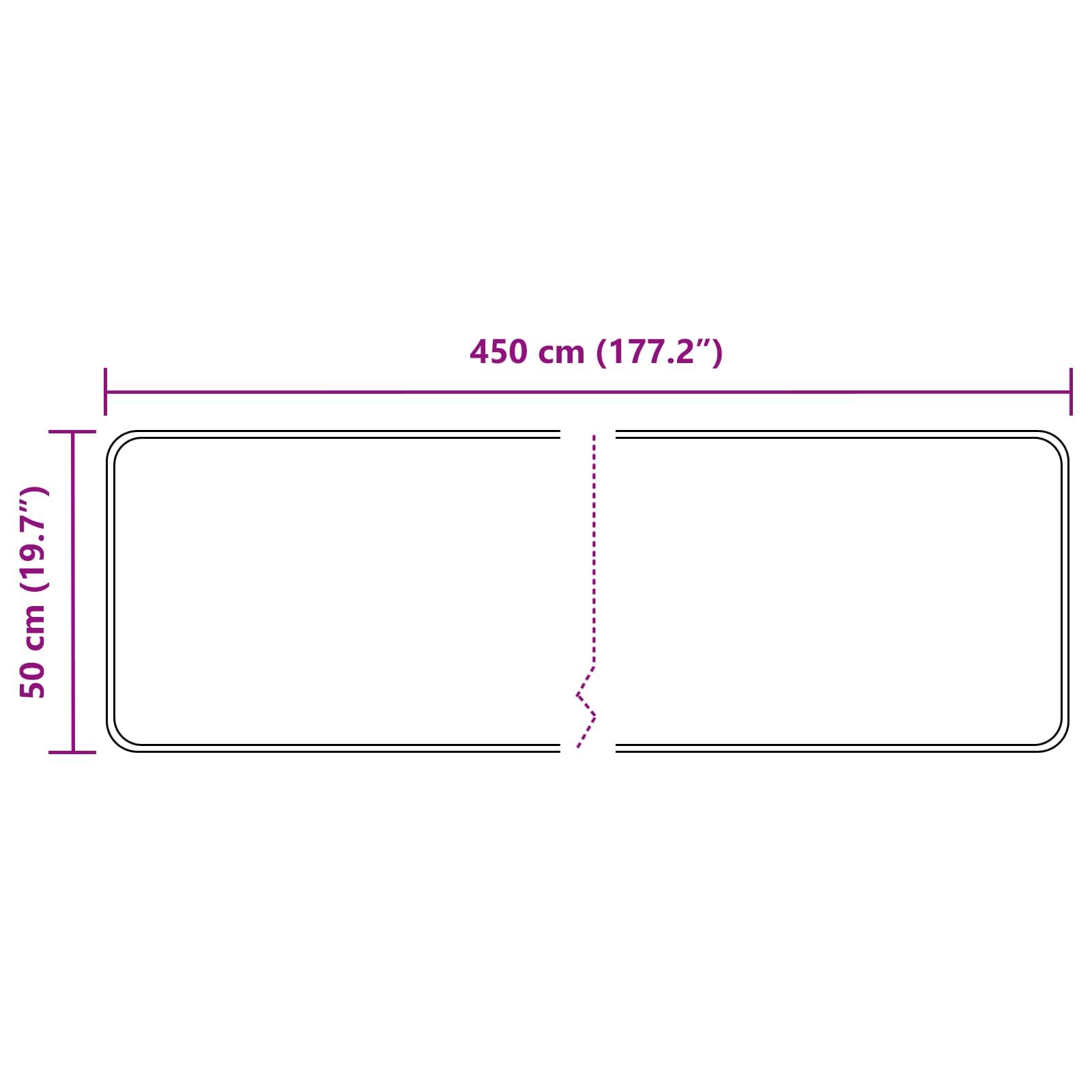 Tæppe Runner MARSA Grå 50 x 450 cm Polyester og PVC