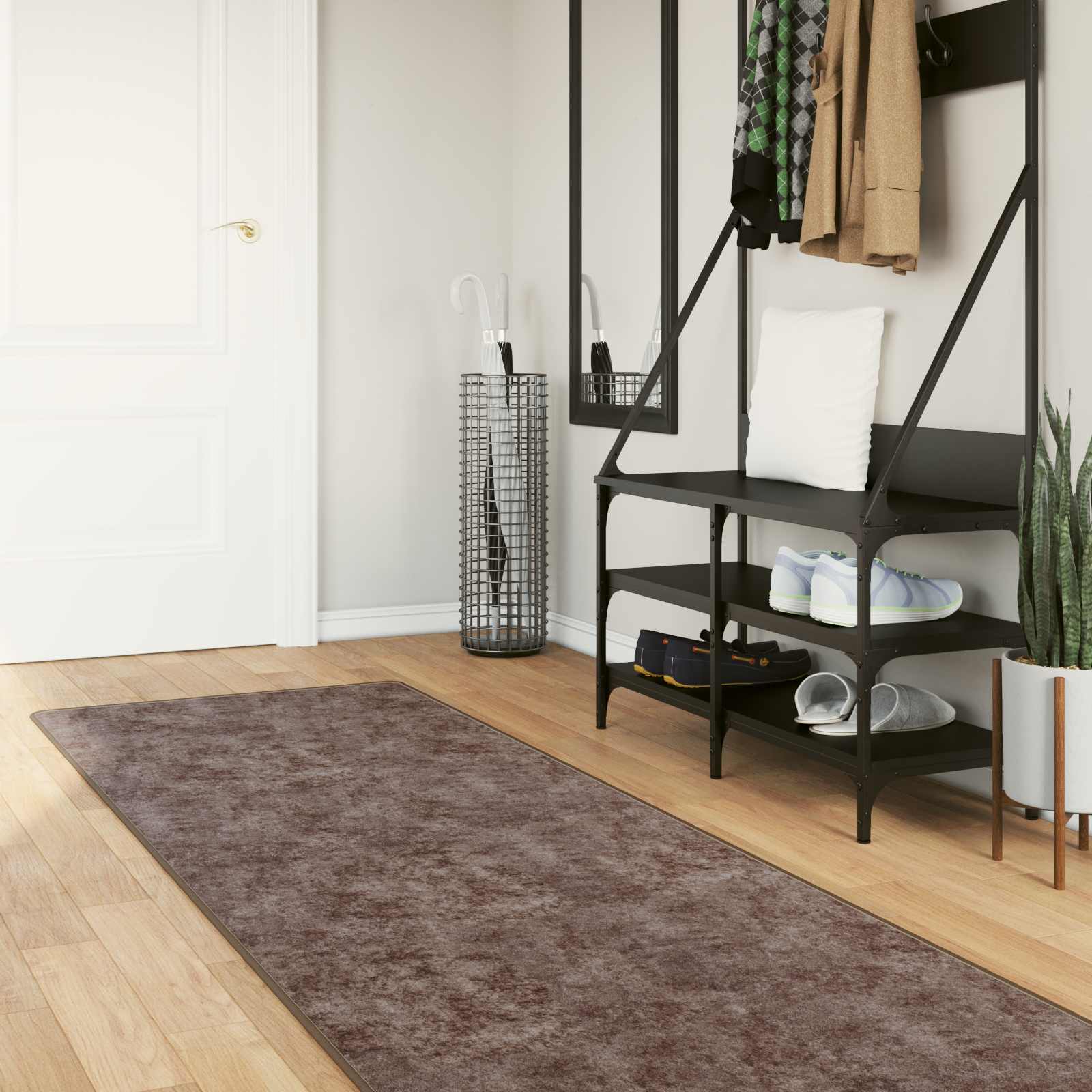 Tæppe Runner MARSA Grå 80 x 350 cm Polyester og PVC