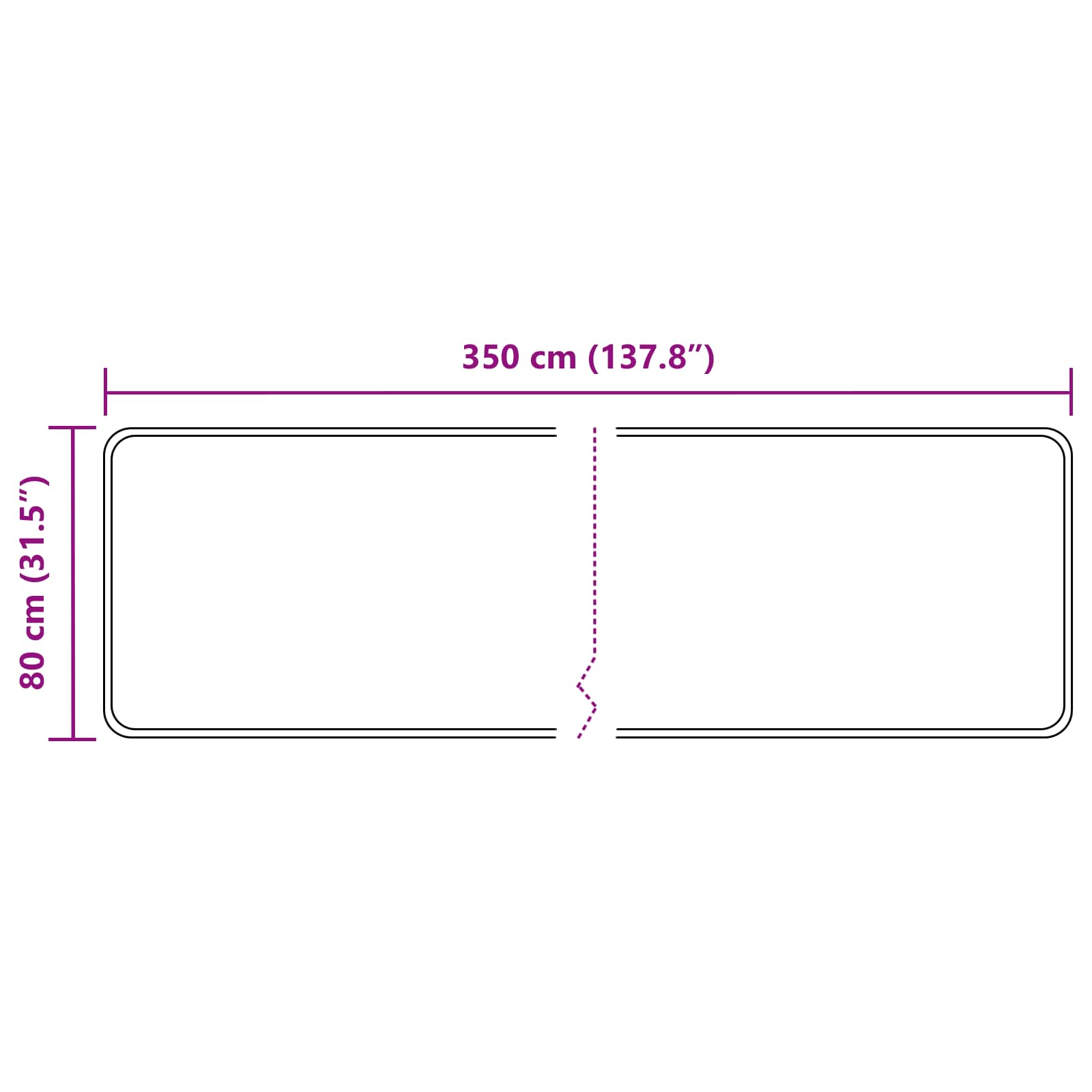 Tæppe Runner MARSA Grå 80 x 350 cm Polyester og PVC