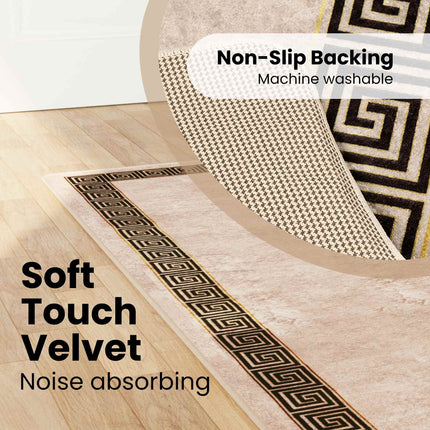 Tæppe Runner MARSA Sort 100 x 250 cm Polyester og PVC