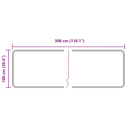 Tæppe Runner MARSA Sort 100 x 300 cm Polyester og PVC