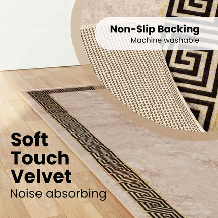 Tæppe Runner MARSA Sort 100 x 450 cm Polyester og PVC