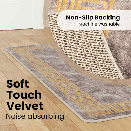 Tæppe Runner MARSA Grå 50 x 200 cm Polyester og PVC