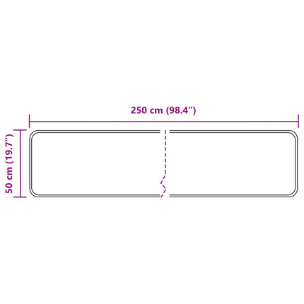 Tæppe Runner MARSA Grå 50 x 250 cm Polyester og PVC