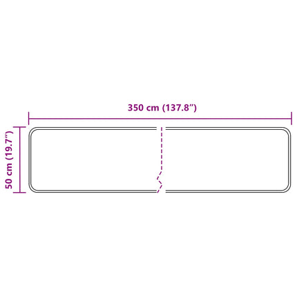 Tæppe Runner MARSA Grå 50 x 350 cm Polyester og PVC