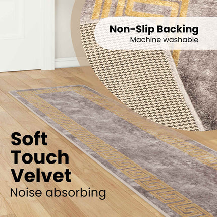 Tæppe Runner MARSA Grå 50 x 450 cm Polyester og PVC
