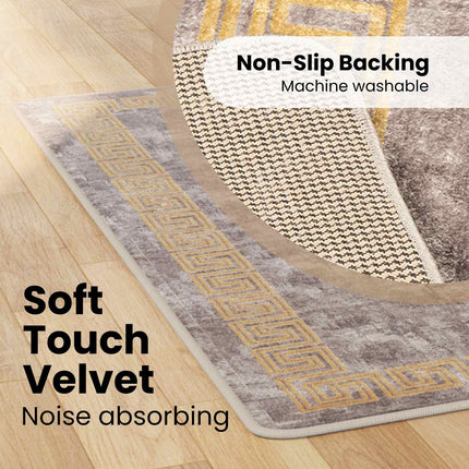 Tæppe Runner MARSA Grå 80 x 200 cm Polyester og PVC