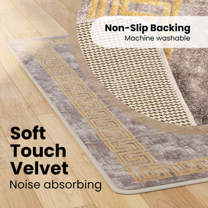 Tæppe Runner MARSA Grå 100 x 150 cm Polyester og PVC