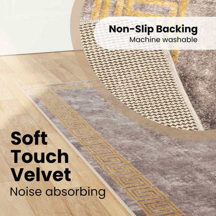 Tæppe Runner MARSA Grå 100 x 250 cm Polyester og PVC