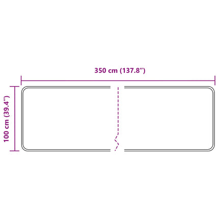 Tæppe Runner MARSA Grå 100 x 350 cm Polyester og PVC