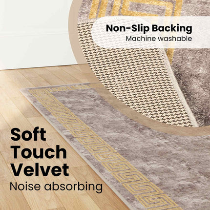 Tæppe Runner MARSA Grå 100 x 400 cm Polyester og PVC