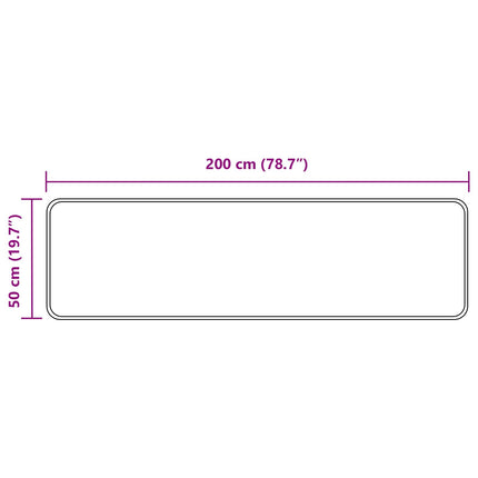 Tæppe Runner MARSA Sort 50 x 100 cm Polyester og PVC