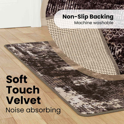 Tæppe Runner MARSA Sort 50 x 200 cm Polyester og PVC