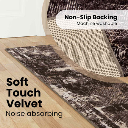 Tæppe Runner MARSA Sort 50 x 300 cm Polyester og PVC