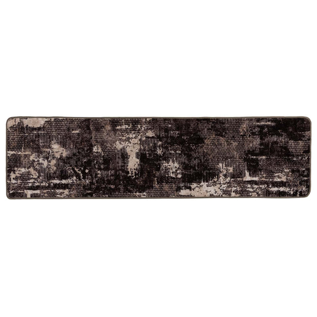 Tæppe Runner MARSA Sort 80 x 400 cm Polyester og PVC