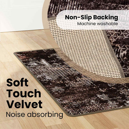 Tæppe Runner MARSA Sort 100 x 150 cm Polyester og PVC