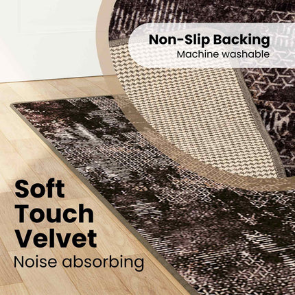 Tæppe Runner MARSA Sort 100 x 300 cm Polyester og PVC