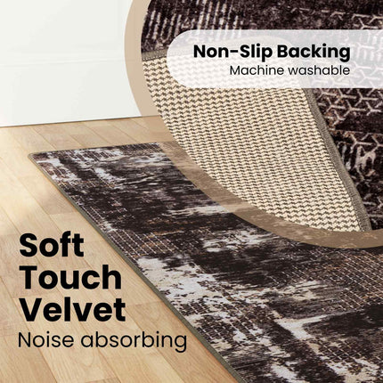 Tæppe Runner MARSA Sort 100 x 450 cm Polyester og PVC