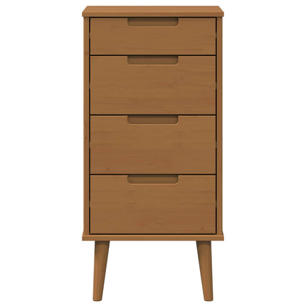 Skuffeskab MOLDE Karamel 40 x 35 x 82 cm Massivt fyrretræ