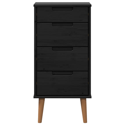 Skuffeskab MOLDE Sort 40 x 35 x 82 cm Massivt fyrretræ