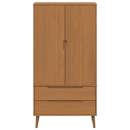 Garderobeskab MOLDE Karamel 90 x 55 x 175 cm Massivt fyrretræ