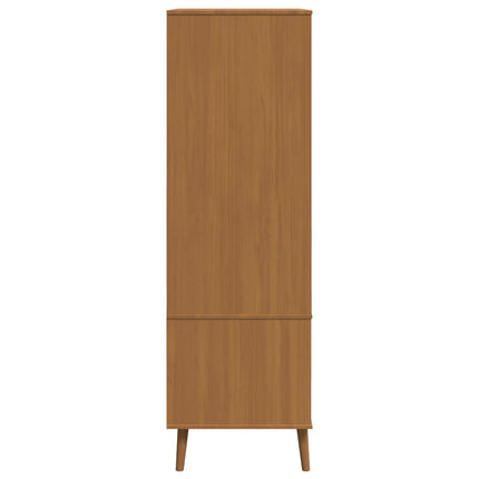 Garderobeskab MOLDE Karamel 90 x 55 x 175 cm Massivt fyrretræ
