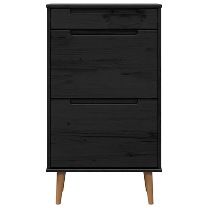 Sko skab MOLDE 59,5 x 35 x 103 cm Massivt fyrretræ Sort