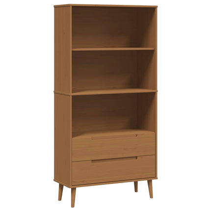 Bogreol MOLDE 85 x 35 x 170,5 cm Massivt fyrretræ Karamel