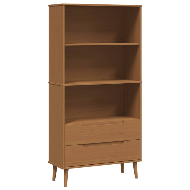 Bogreol MOLDE 85 x 35 x 170,5 cm Massivt fyrretræ Karamel