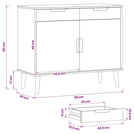 Sideboard MOLDE Karamel 90 x 40 x 80 cm