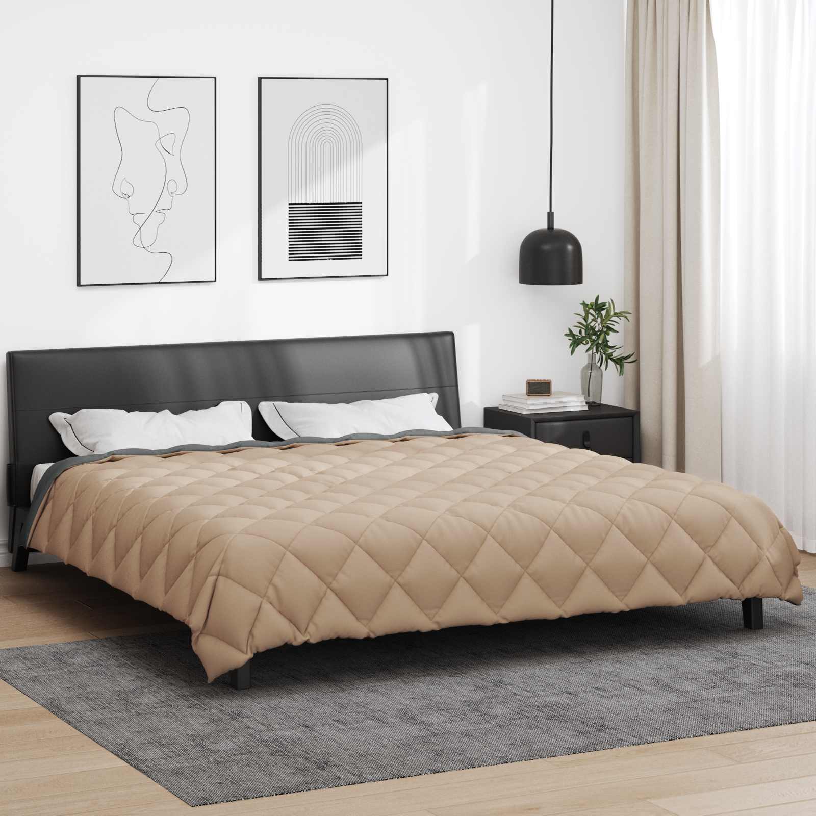 Vinter dyne Antracit og Taupe 220 x 260 cm Mikrofiber