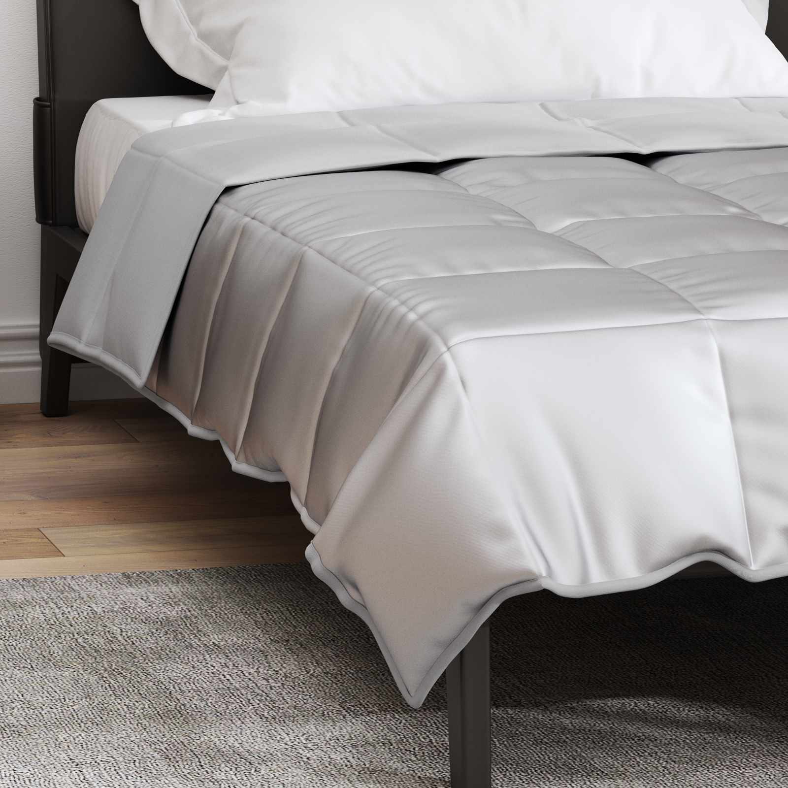 Sommer dyne Sølv 135 x 200 cm Satin og Mikrofiber