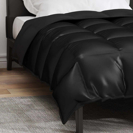 Vinter dyne Sort 135 x 200 cm Satin og Mikrofiber
