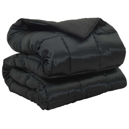 Vinter dyne Sort 140 x 200 cm Satin og Mikrofiber