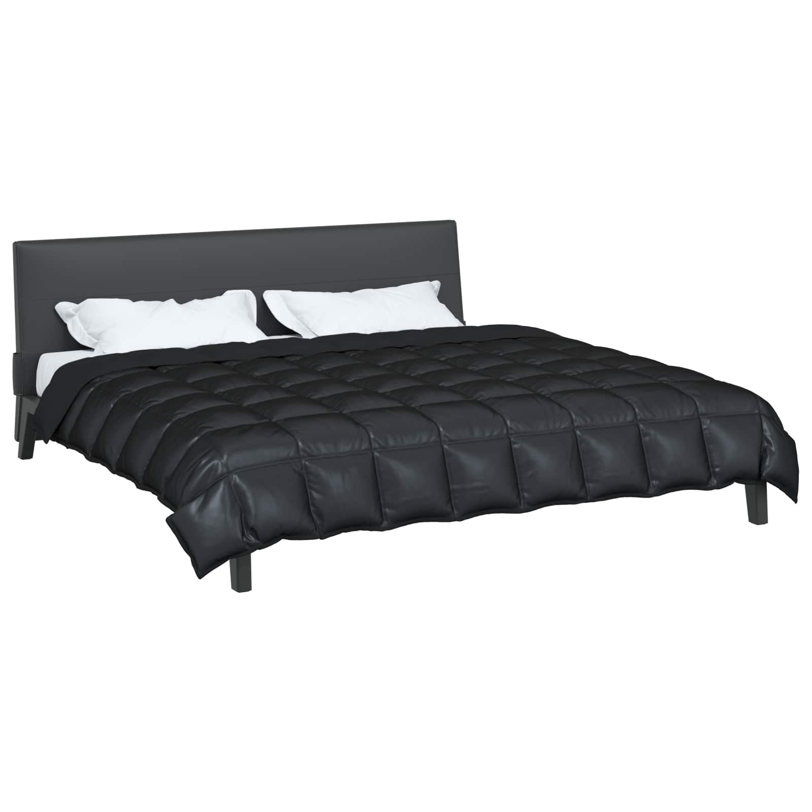 Vinter dyne Sort 220 x 240 cm Satin og Mikrofiber