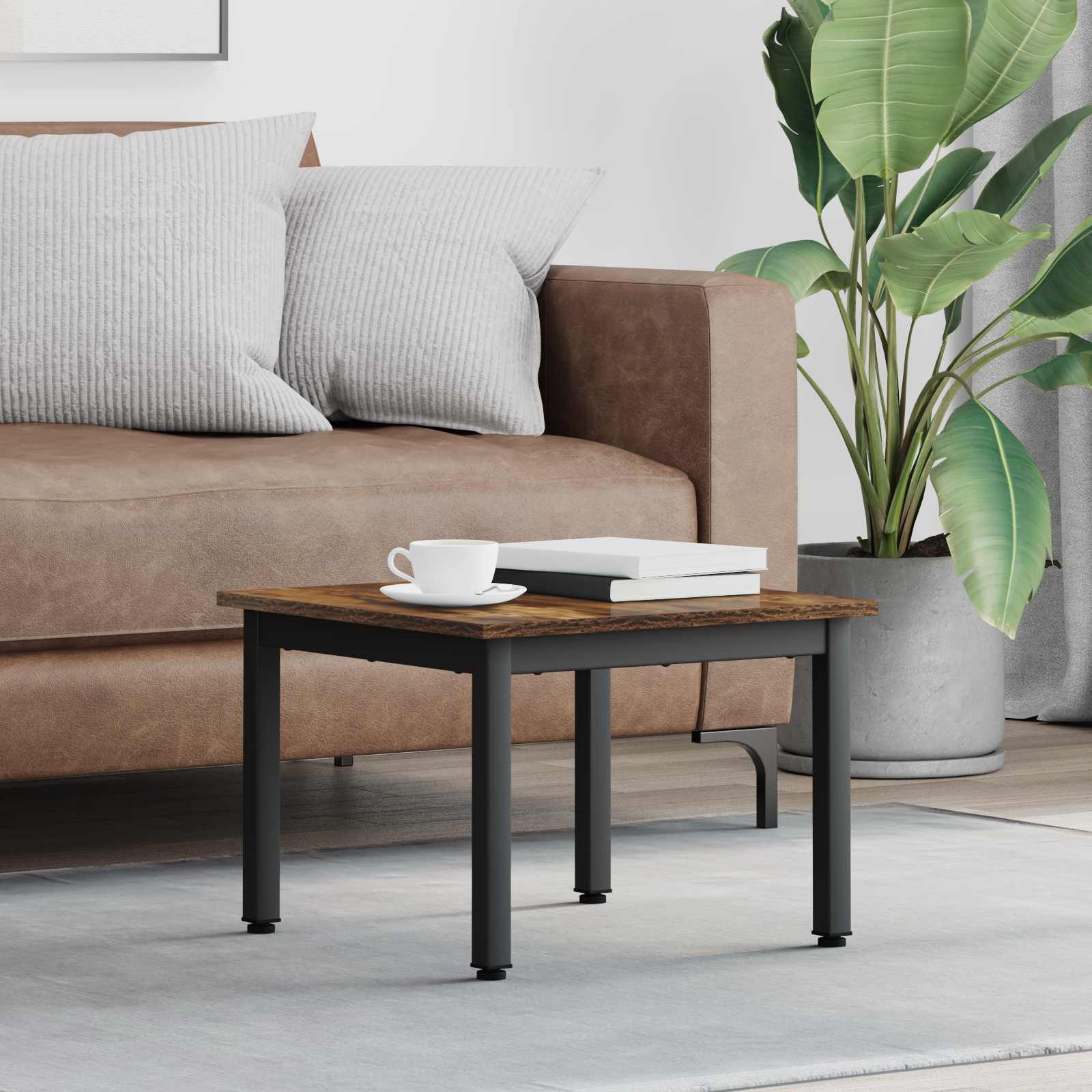 Sofabord Røget Eg 50 x 50 x 36 cm Konstrueret træ