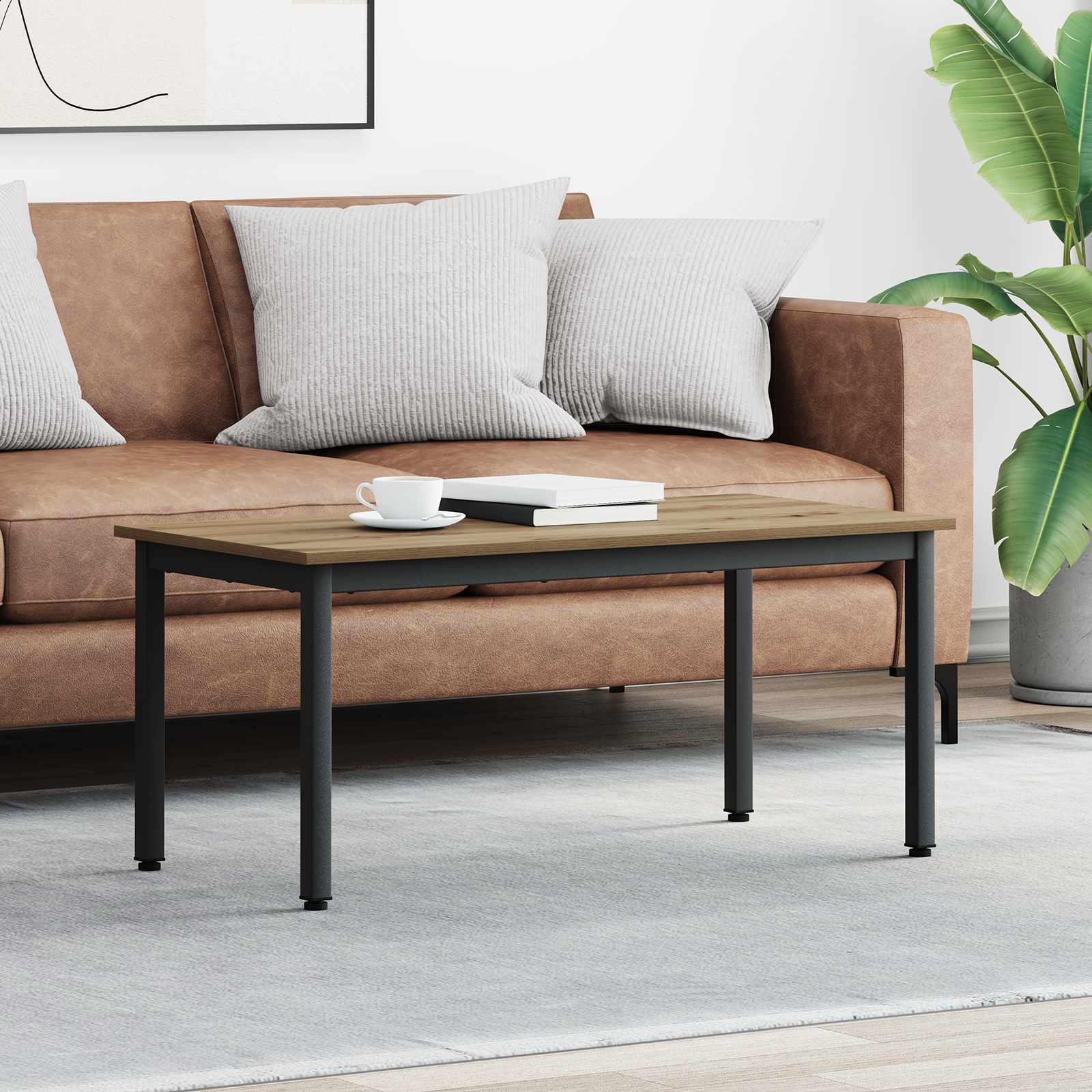 Sofabord Artisan eg 100 x 50 x 45 cm Konstrueret træ