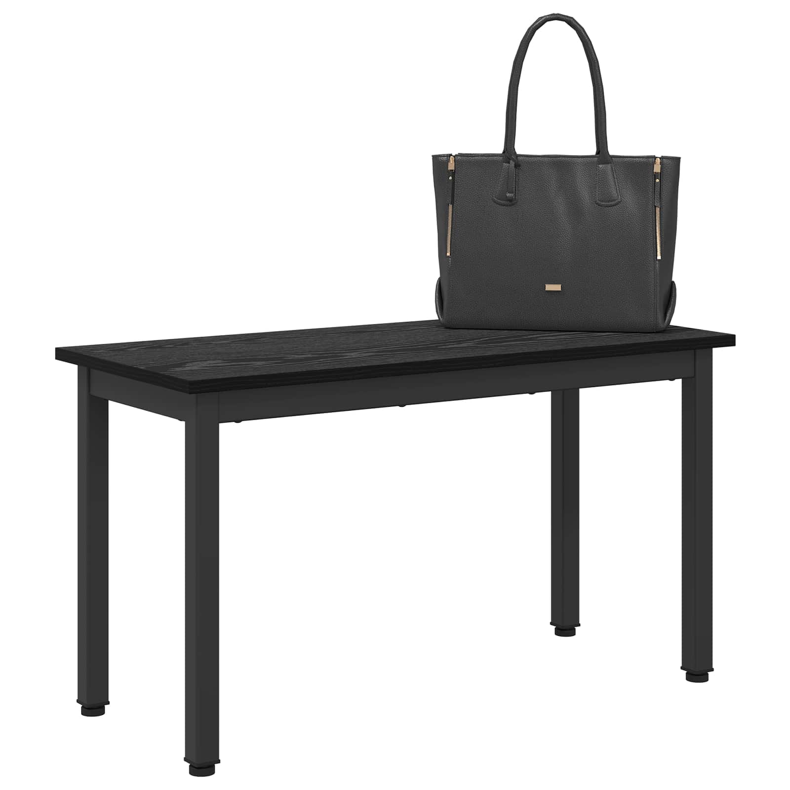 bænk Sort eg 80 x 35 x 45 cm Konstrueret træ billede