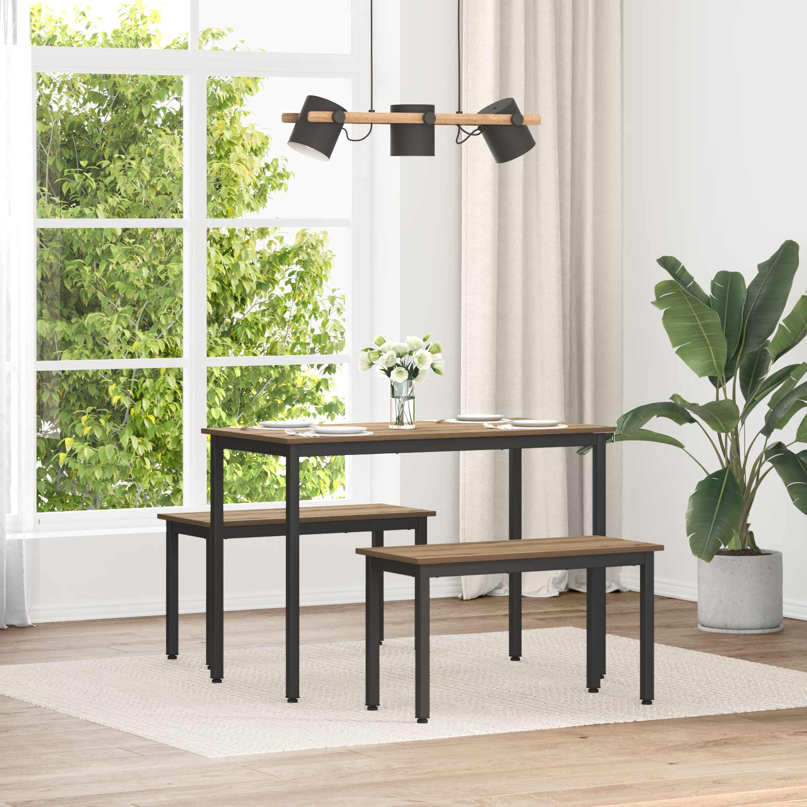bænk Artisan eg 80 x 35 x 45 cm Konstrueret træ billede