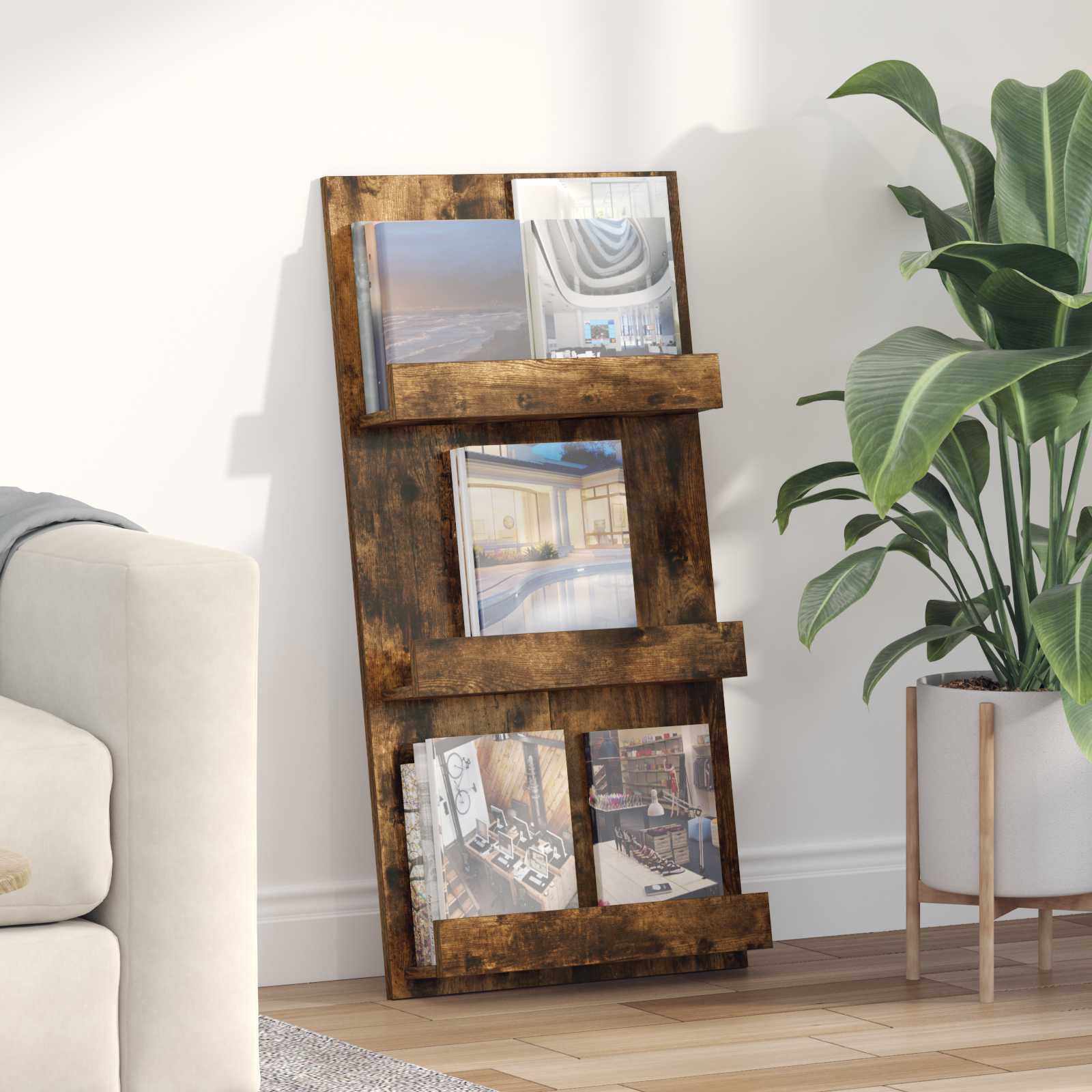 Magasin Rack Røget eg 51 x 11 x 102 cm Konstrueret træ
