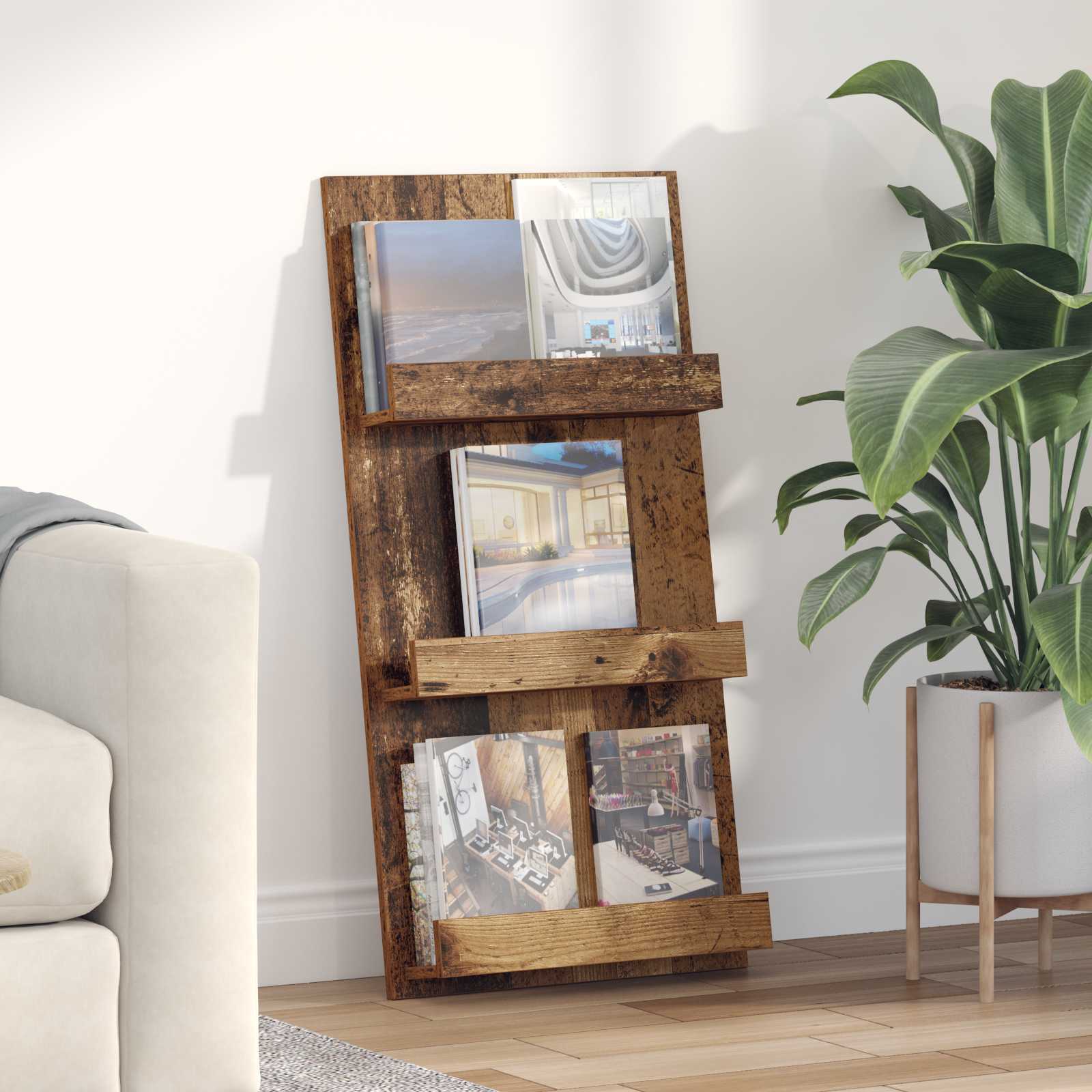 Magasin Rack Gammelt træ 51 x 11 x 102 cm Konstrueret træ