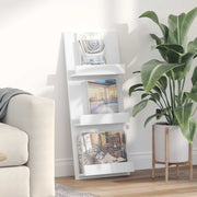 Magasin Rack med hylde Hvid 43 x 11 x 102 cm Konstrueret træ