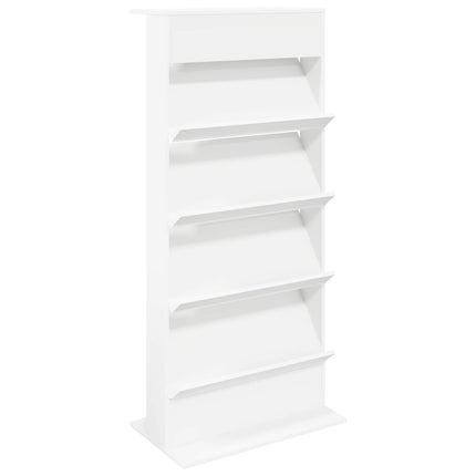 Magasin Rack med hylde Hvid 70 x 41 x 156 cm Konstrueret træ